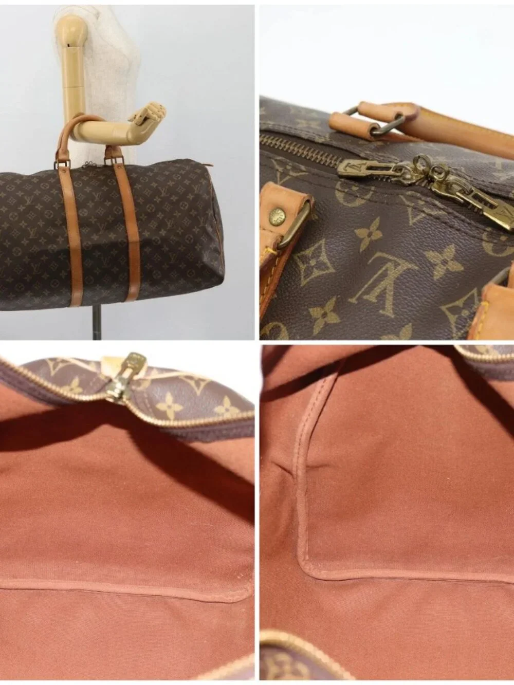 LOUIS VUITTON Monogram Keepall 55 Boston Bag M41424 LV Auth ka4447